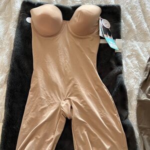SPANX Tan Shapewear Bodysuit with Built-in Bra Support